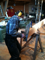 preparing the roof structure in the shop