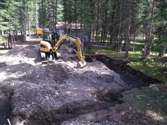 Excavating for the foundation