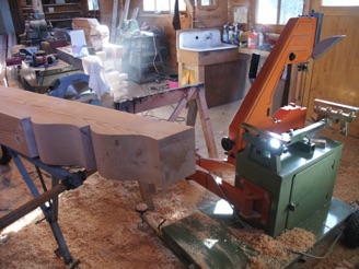 Preparing the heavy timber roof structure