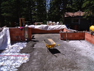 Pouring concrete floor