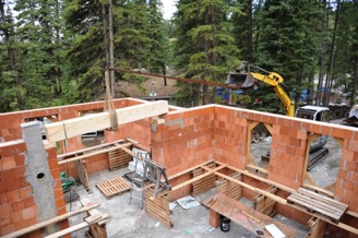 Installing 14x14" timber beam