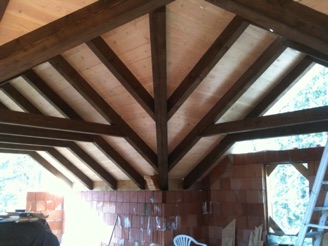 Decking boards installed