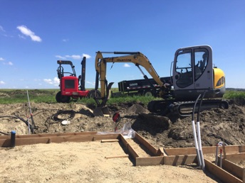 Installing footings formwork