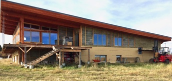 Exterior wall insulation on east side.