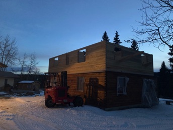 Upper floor interior layer of exterior walls growing