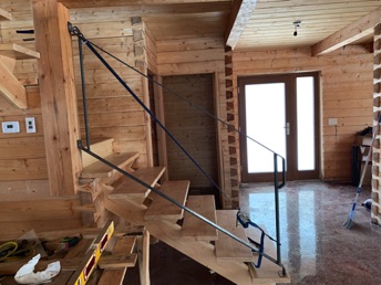 Custom staircase railing frame