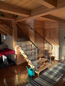 Interior doors installed and staircase