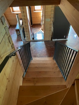 Looking down the stairs