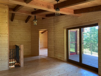 View toward large balcony and master bedroom
